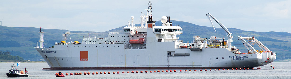 La pose de câbles sous-marins à bord du René Descartes